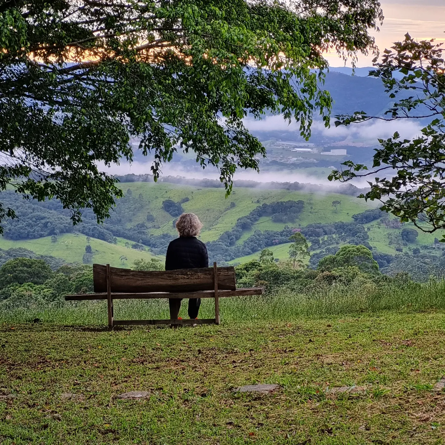 Espaço do retiro Tao Tien cercado pela natureza
